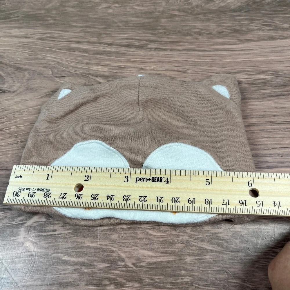 Lovespun Carters Baby Beanie Set 0-6M Brown Fox Blue Striped Bear Ear Hats
